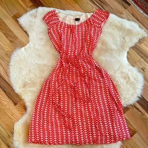 Theory Vivalla Dress Polka Dot Cream and Red